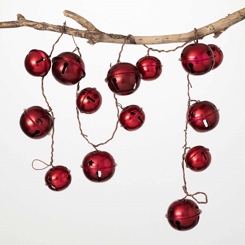 Red Bell Garland - Christmas - Metal bells garland RED